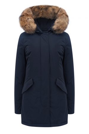 Woolrich Women's Luxury Arctic Racoon Down Parka Navy - New W21 Collection