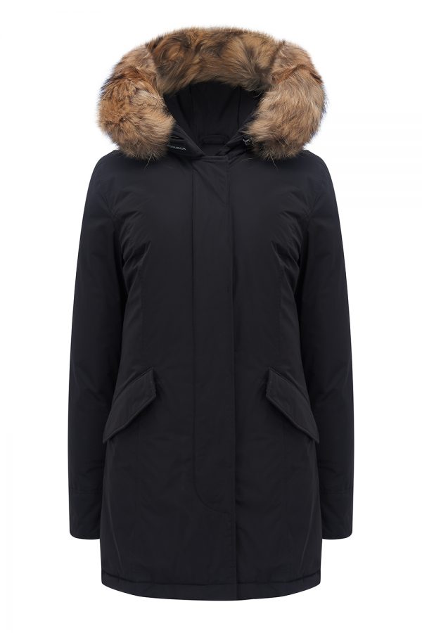 Woolrich Women's Luxury Arctic Racoon Down Parka Black - New W21 Collection 