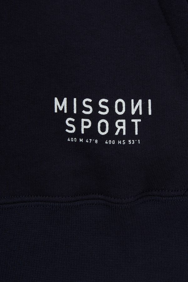 Missoni Sport Men’s Zigzag Sleeve Hoodie Black - New W21 Collection