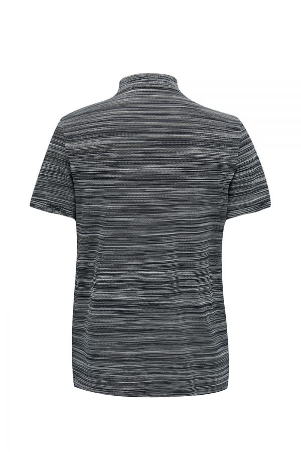 Missoni Men’s Space-dyed Cotton Polo Shirt Black - New W21 Collection