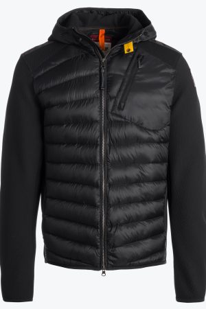 Parajumpers Nolan Men's Down Cardigan Jacket Black – New W21 Collection 21WMPMJCKWU02P22_541_1