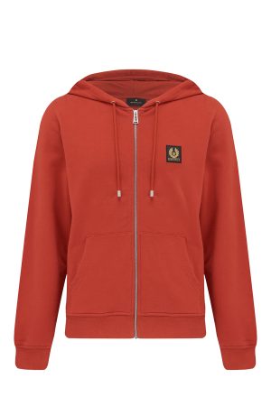Belstaff Men's Zipped Cotton Hoodie Red - New W21 Collection