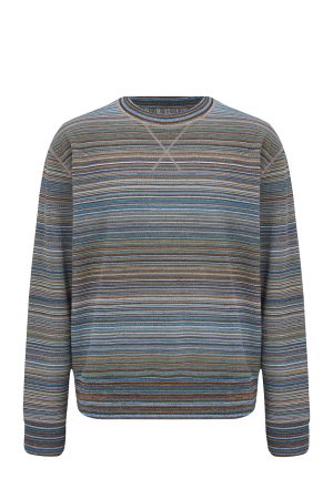 Missoni Men’s Striped Cotton Sweatshirt Green - New W21 Collection