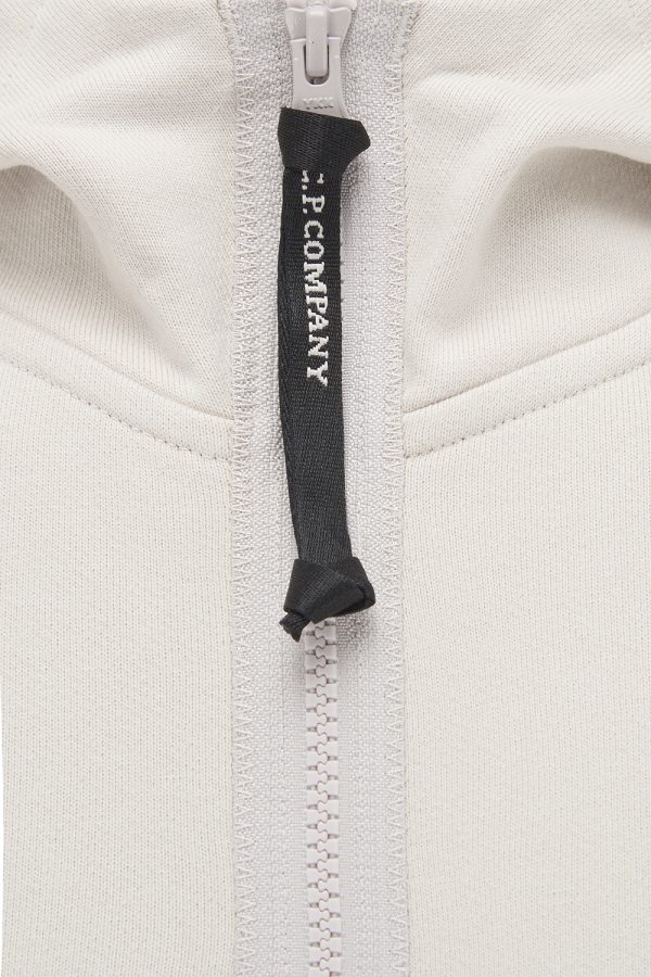 C.P. Company Men's Lens Cotton Hoodie Ivory - New W21 Collection