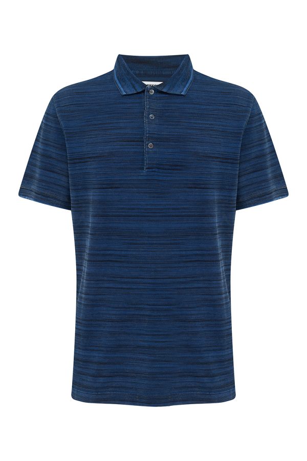Missoni Men’s Striped Knit Polo shirt Blue - New W21 Collection 
