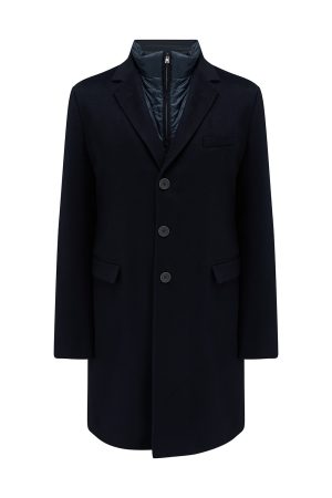 Herno Men’s Cashmere Long Coat Navy - New W21 Collection