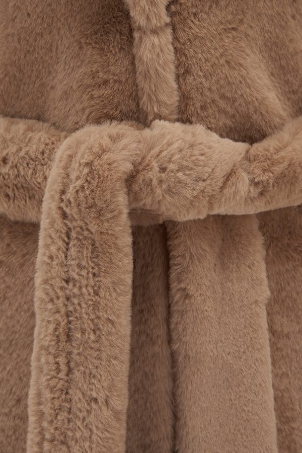 Herno Women’s Faux-fur Long Coat Camel - New W21 Collection