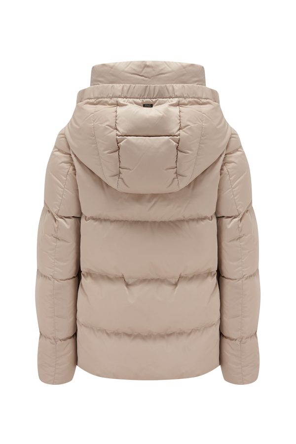 Herno Women’s Satin Short Puffer Jacket Beige - New W21 Collection