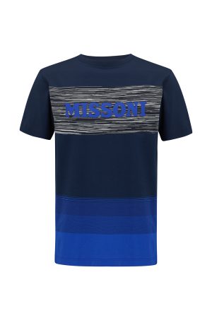 Missoni Men’s Colour Block Logo T-shirt Navy - New S22 Collection
