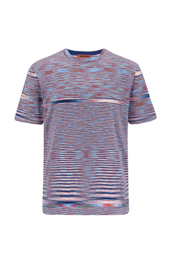 Missoni Men’s Space-dye Knitted T-shirt Pink - New S22 Collection