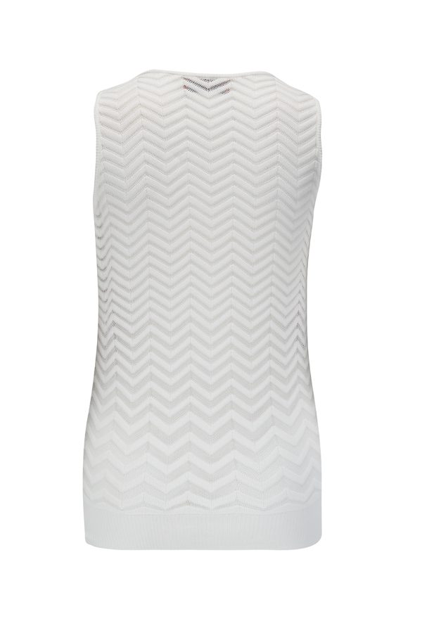 Missoni Women's Chevron Knitted Tank Top White - New S22 Collection