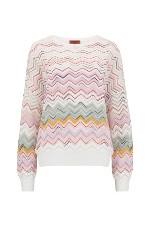 Missoni Women's Zig-zag Cotton-blend Sweater Pink - New S22 Collection