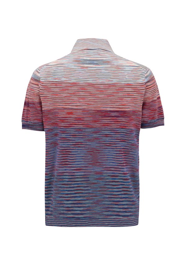 Missoni Men’s Knitted Stripe Polo Shirt Red - New S22 Collection