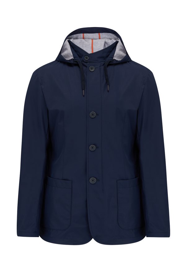 Herno Men’s Hooded Nylon Jacket Navy - New S22 Collection