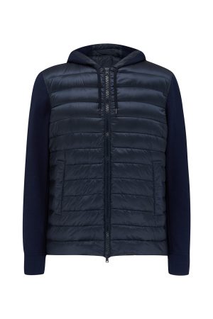 Herno Men’s Contrast Down Panel Jacket Navy - New S22 Collection