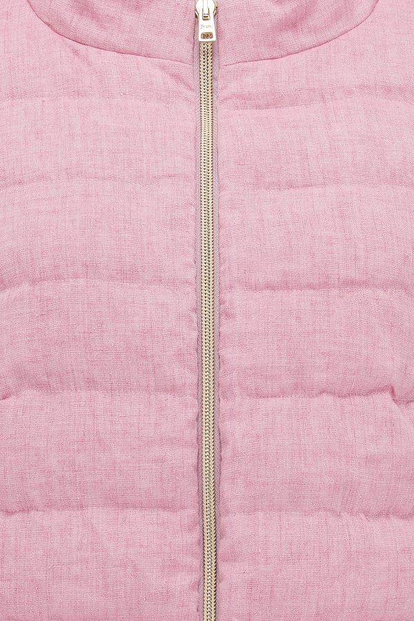 Herno Women’s Ruffle Hem Linen Jacket Pink - New S22 Collection