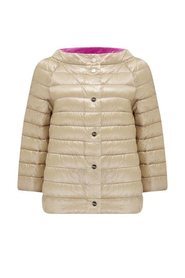 Herno Women’s Reversible Padded Jacket Beige / Pink- New S22 Collection