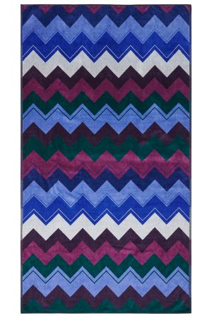 Missoni Chevron Cotton-terry Beach Towel Blue - New S22 Collection