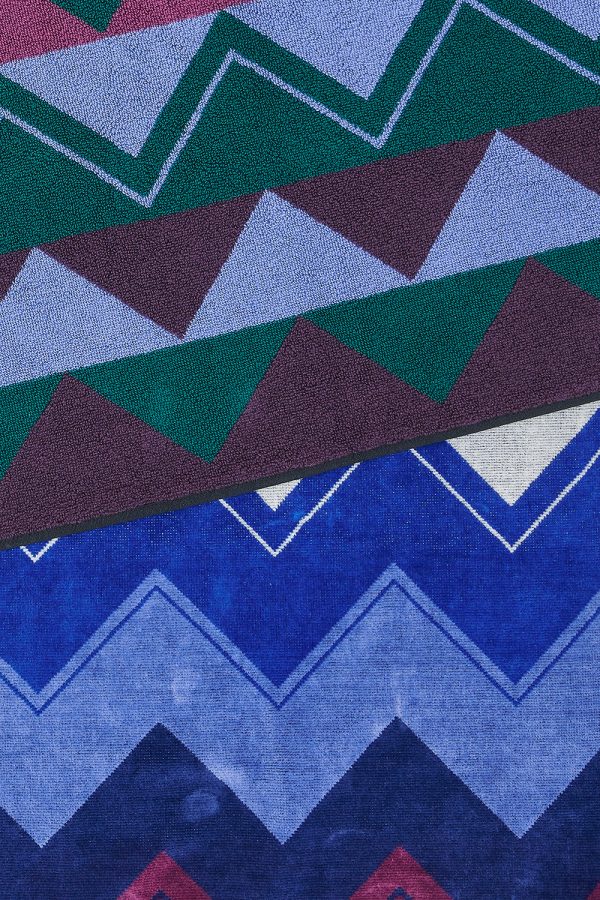 Missoni Chevron Cotton-terry Beach Towel Blue - New S22 Collection