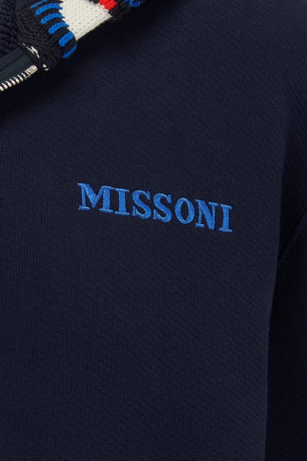 Missoni Men’s Geometric Pattern Hoodie Navy - New S22 Collection