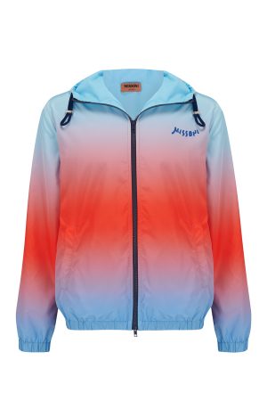 Missoni Men’s Gradient Stripe Windbreaker Jacket Blue - New S22 Collection