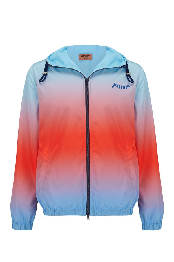 Missoni Men’s Gradient Stripe Windbreaker Jacket Blue - New S22 Collection