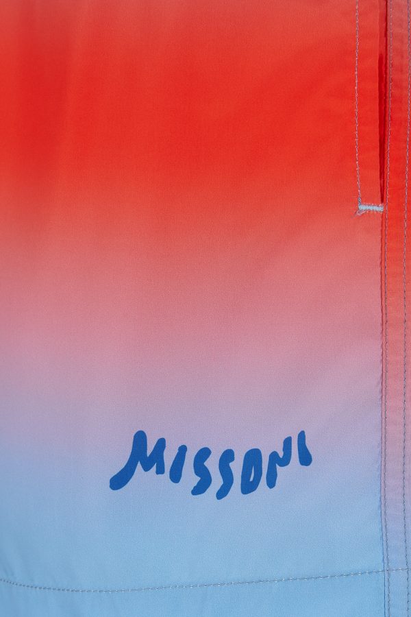 Missoni Men’s Gradient Stripe Swim Trunks Blue - New S22 Collection