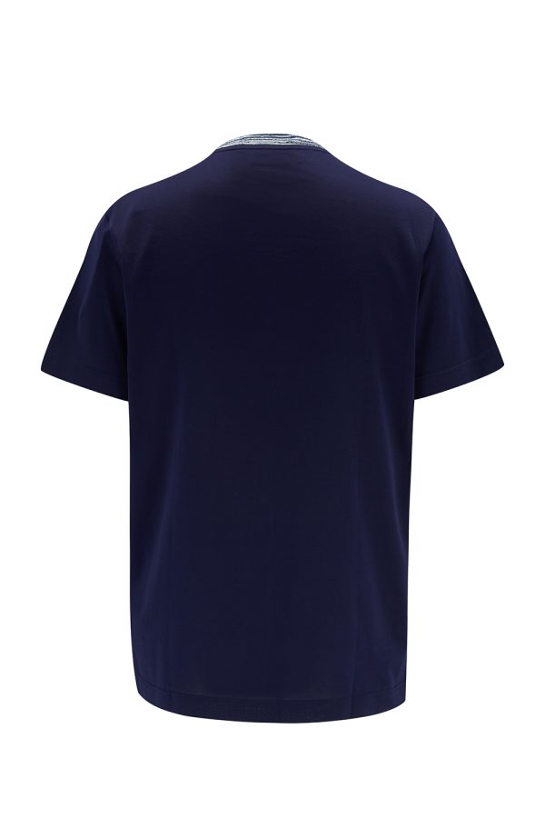 Missoni Men's Contrast Collar T-shirt Navy - New W22 Collection