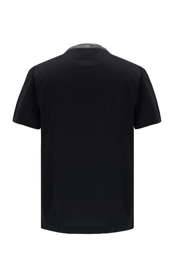 Missoni Men's Striped Collar T-shirt Black - New W22 Collection