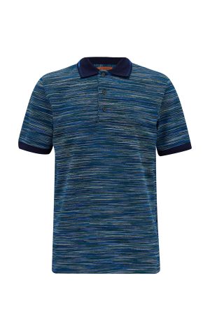 Missoni Men's Space-dyed Polo Shirt Green - New W22 Collection
