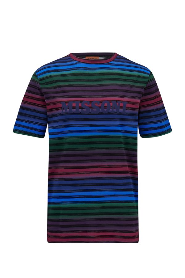 Missoni Men's Mixed Stripe T-shirt Multicoloured - New W22 Collection