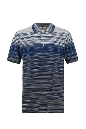 Missoni Men's Intarsia-knit Polo Shirt Navy - New W22 Collection