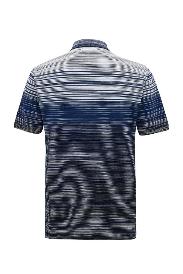 Missoni Men's Intarsia-knit Polo Shirt Navy - New W22 Collection