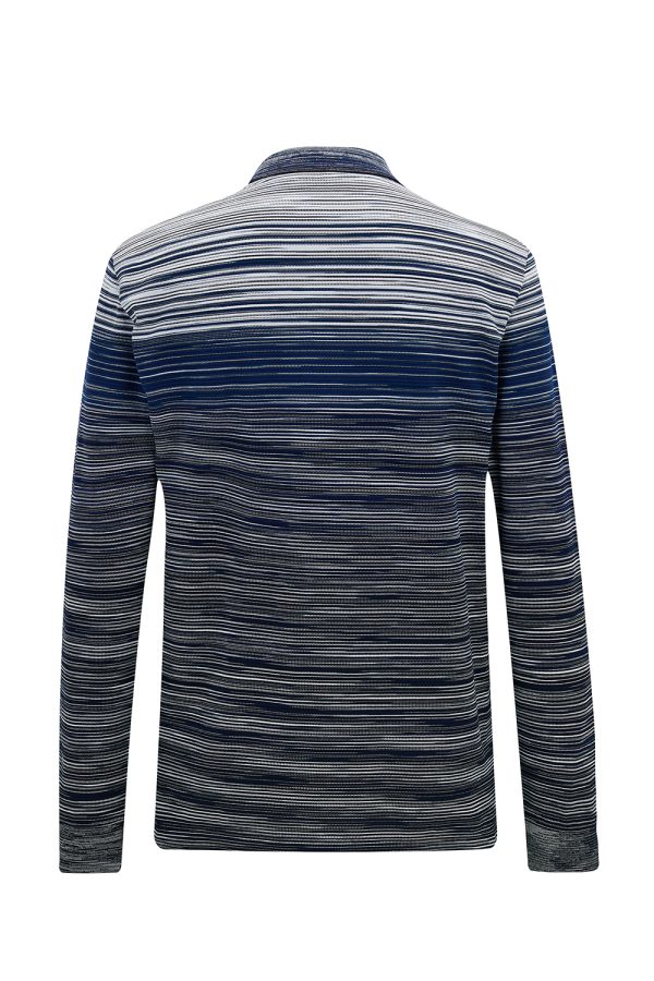 Missoni Men's Long-sleeved Knitted Polo Shirt Navy - New W22 Collection