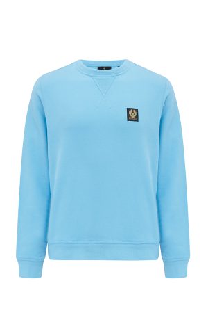 Belstaff Men's Cotton Fleece Sweatshirt Horizon Blue - New W22 Collection