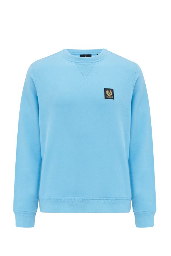 Belstaff Men's Cotton Fleece Sweatshirt Horizon Blue - New W22 Collection