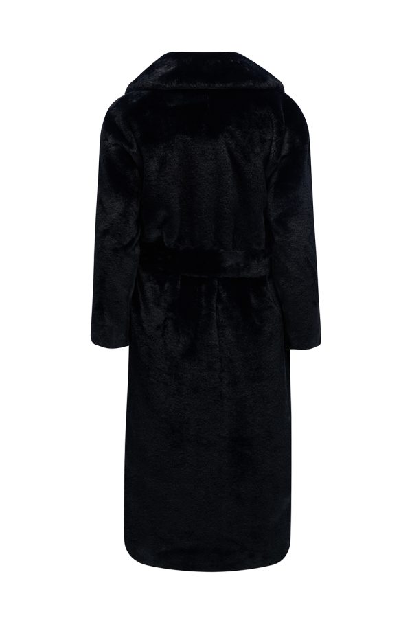 Herno Women’s Faux-fur Long Coat Black - New W22 Collection