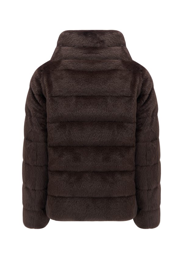 Herno Women’s Faux Fur Down Jacket Dark Brown - New W22 Collection