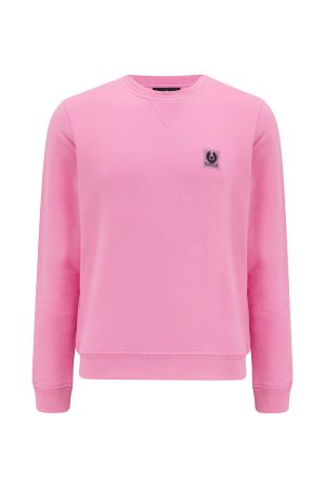 Belstaff Men's Cotton Fleece Sweatshirt Quartz Pink - New S23 Collection