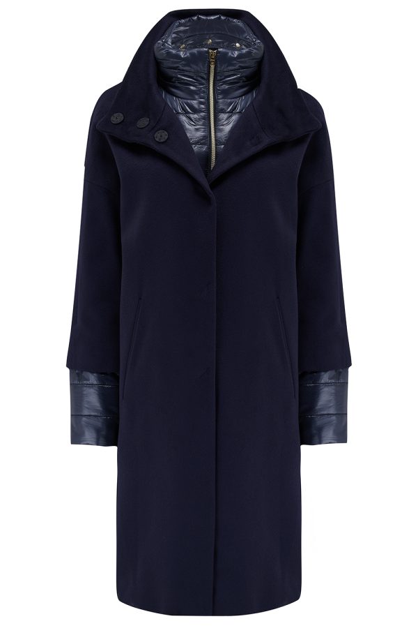 Herno Women’s Wool & Nylon Coat Blue - New W22 Collection
