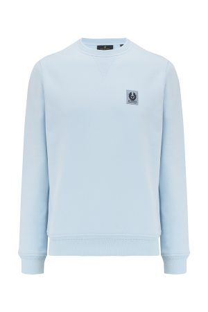Belstaff Men's Cotton Fleece Sweatshirt Sky Blue  - New S23 Collection