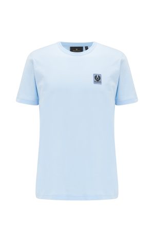 Belstaff Men's Crew-neck T-shirt Sky Blue - New S23 Collection
