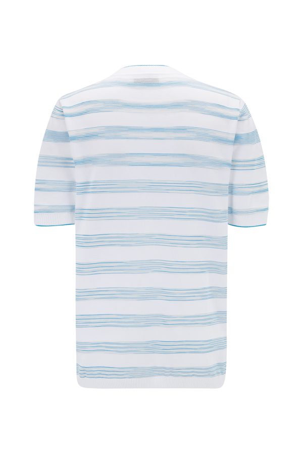 Missoni Men’s Striped Crew-Neck T-shirt White - New S23 Collection