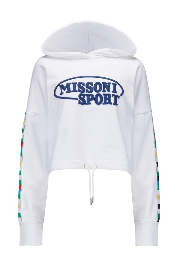 Missoni Women's Print Crop Hoodie White - New S23 Collection