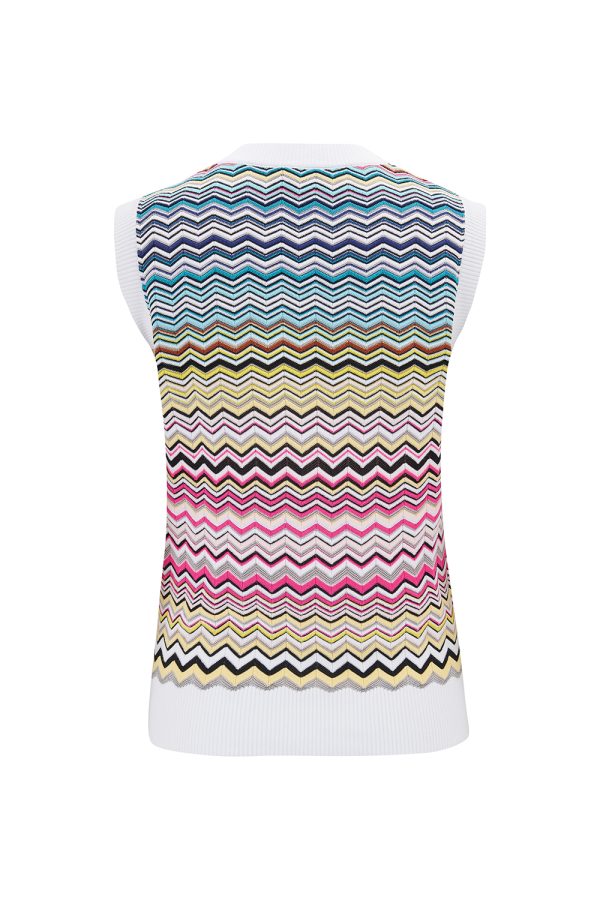 Missoni Women's Zig-zag Pattern Knitted Vest Multicoloured - New S23 Collection