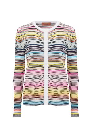 Missoni Women's Stripe-Print Round Neck Cardigan Multicoloured - New S23 Collection