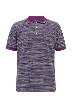 Missoni Men’s Space-dyed Stripe Polo Shirt Purple - New S23 Collection