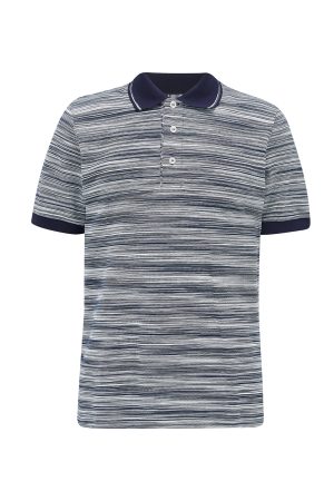 Missoni Men’s Space-dyed Stripe Polo Shirt Black/White - New S23 Collection