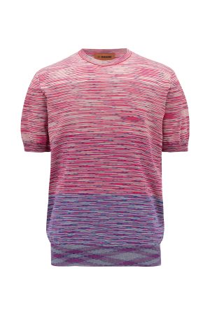 Missoni Men’s Crew-Neck T-shirt Pink - New S23 Collection