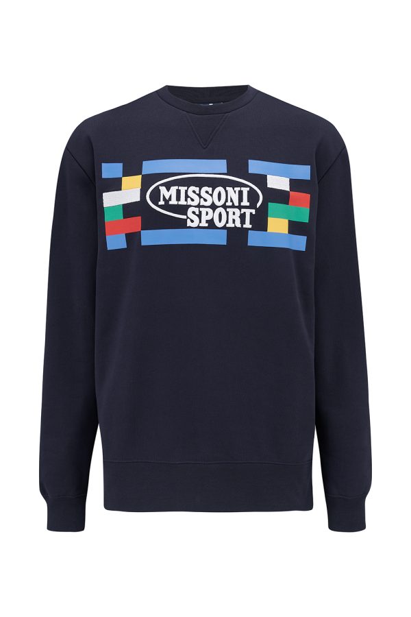 Missoni Men’s Cotton Sweater Navy - New S23 Collection